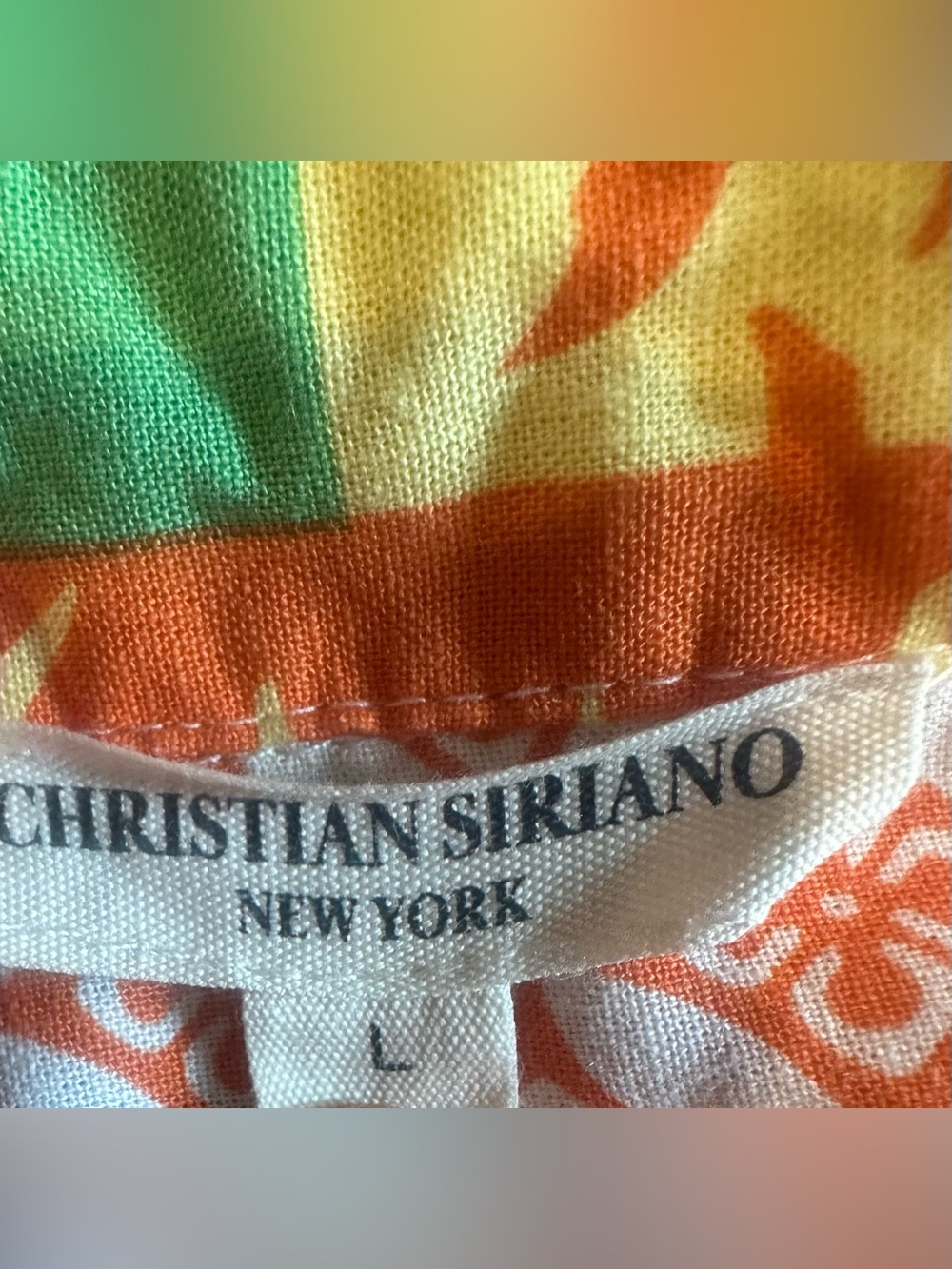 Christian Siriano 2 Piece Linen Blend Patchwork Resort Set Pants Top M/L - Picture 9 of 10
